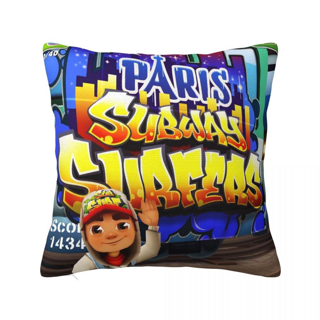 Subway Surfers Game Jake Pillow Cover Fashion Pillow Case Soft Graphic Cushion Cover Pillowcases For Office Car Home Decorative