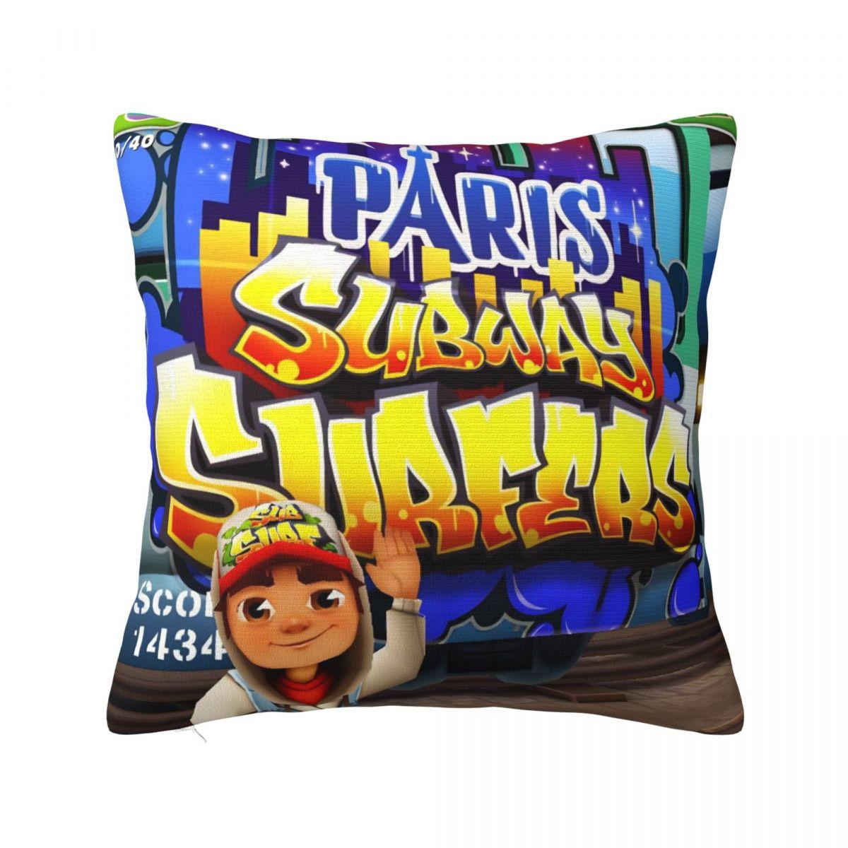 

Subway Surfers Game Jake Pillow Cover Cushion Cover Soft Graphic Pillow Case Vintage Pillowcases For Sofa Home Decoration 12x12Inch