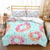 Colorful Dessert Comforter Cover Rainbow Donut Duvet Cover Girly Pastel Cake Bedding Sets Queen King Queen Size For Girls Kids