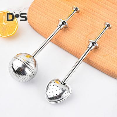 Infusore per tè Colino da tè riutilizzabile in acciaio inossidabile per uso alimentare con design pressato sferico a rete per tazza