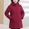 Middle Age Women's Puffer Jackets Winter Vintage Parkas Hooded Plus Size Elegant Thick Warm Down Coats Woman Outerwears