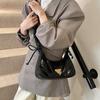French Sophisticated Romantic Pleated Handbag For Women In Sleek Black And Varieties Brown