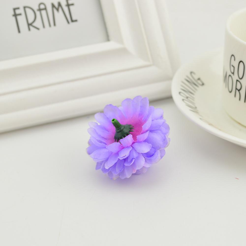 5CM 10pcs Multi-Layer Silk Chrysanthemum Heads Artificial Flowers Cheap for Home Wedding Decoration Diy Wreath Bride Bouquet