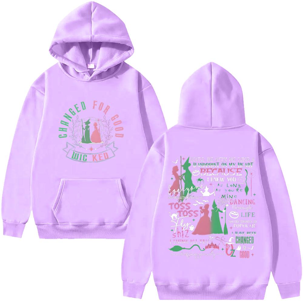 Wicked for Good Fantasy Movie Pullovers Unique New Pattern Versatile Hoodies Letter Print Sweatshirts Unisex Long Sleeve Hoody