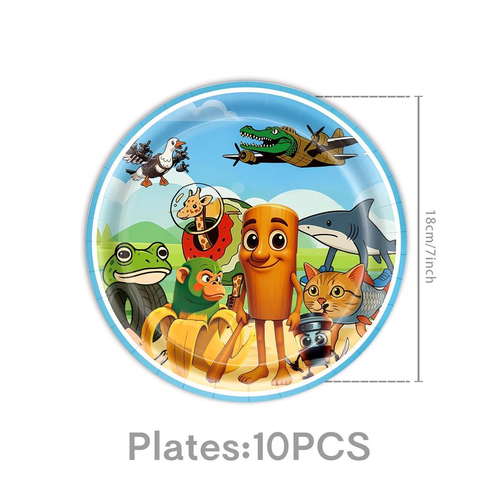Cross-Border Classic Mountains & Seas Birthday Party Supplies: Cartoon Tableware & Fun Decorations