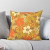 Orange Olive Green Floral Square Pillowcase Polyester Linen Velvet Creative Decor Pillow Case Home Cushion Cover Wholesale X