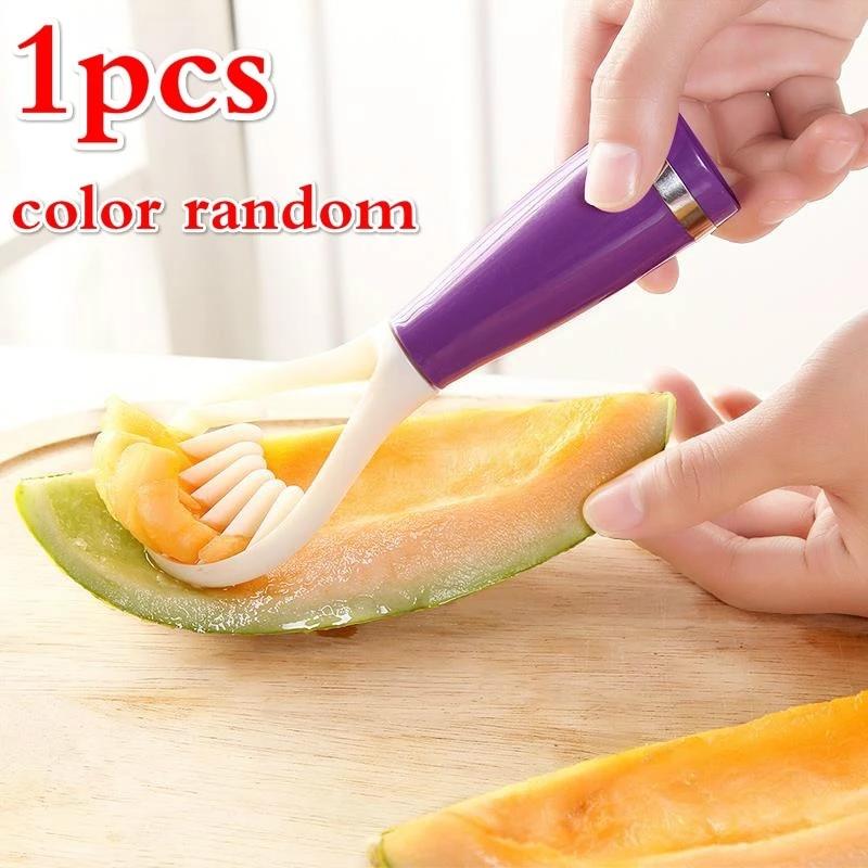 Candy Colored Multifunctional Fruit Pulp Excavated Spoon Splitter Seeded Kitchen Utensil Strip Cutter Plastic Fruit Dig Spoon