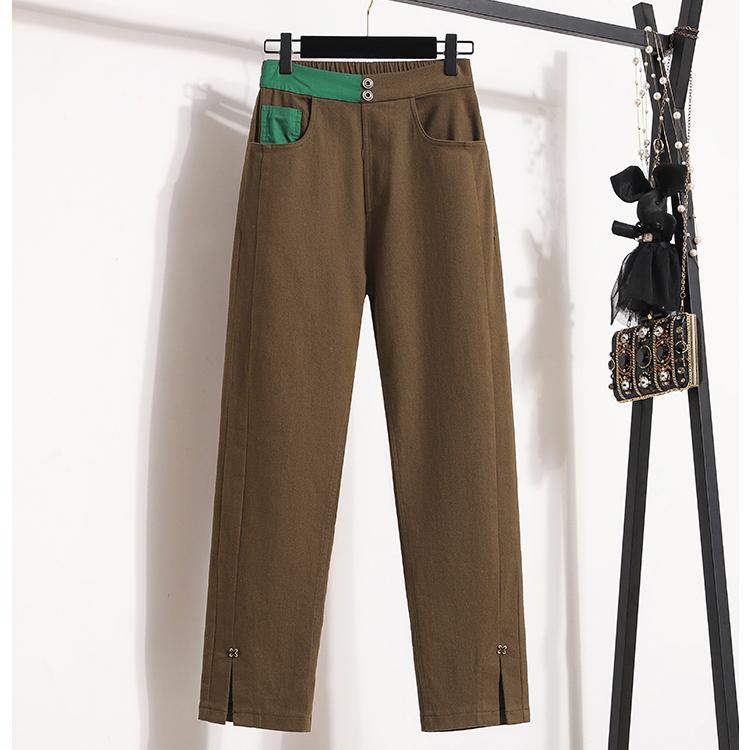 DIMANAF 2023 Plus Size Jar Dámske Elastické nohavice Patchwork Voľné Dámske nohavice Nohavice 5XL Čiernobiele