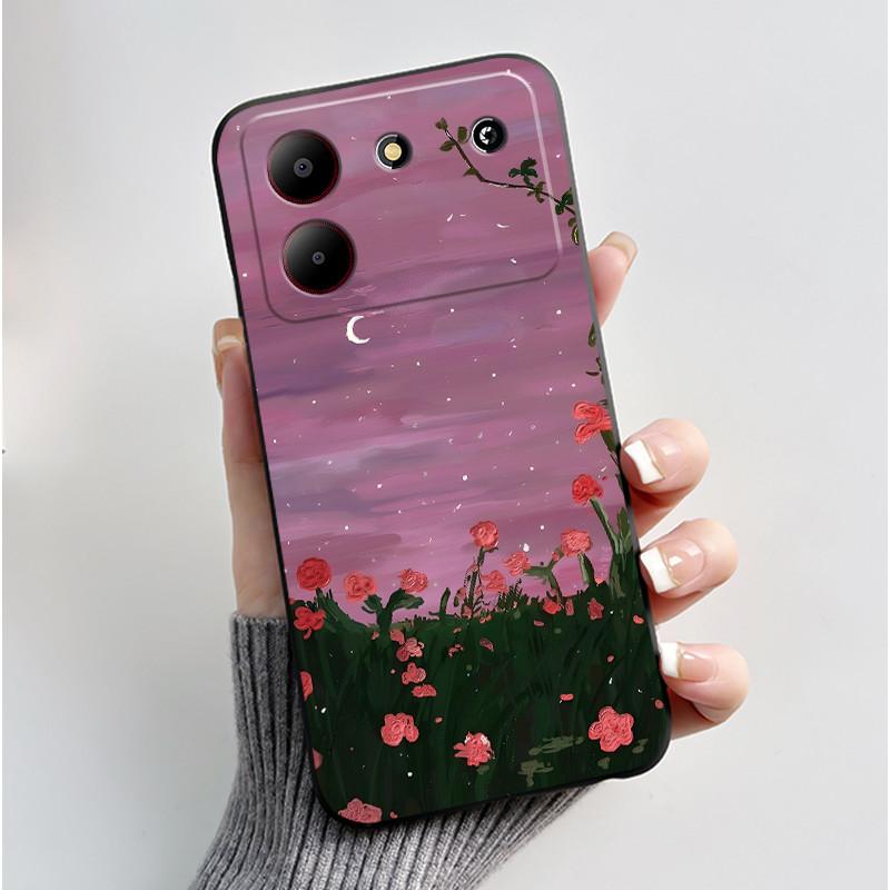 Süße Cartoon Hülle Für ZTE Blade A54 Fundas Capa Druckschale Schutzhülle Weiches Silikon Schwarzes Gehäuse Coque