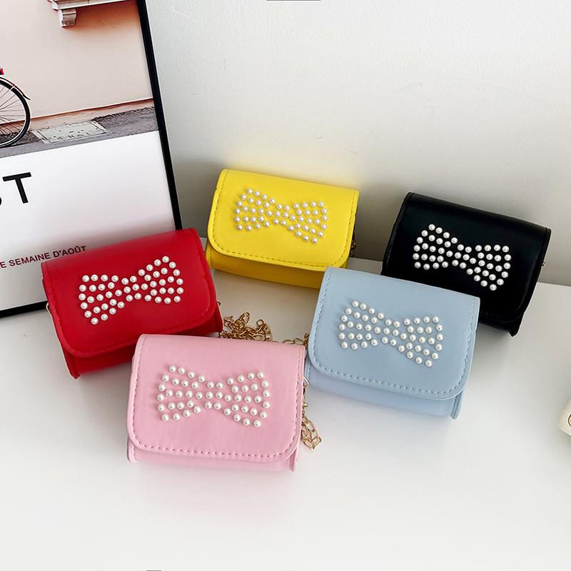 Cute Elegant And Kids Shoulder Bag With Butterfly Knot And Breathable Lining Polyester