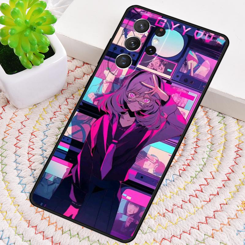 Cute Girl Glitch Animation Phone Case for Samsung Galaxy Note 10 Pro S26 Ultra S23 S24 FE S25 S21 S22 PLUS Shockproof Cove