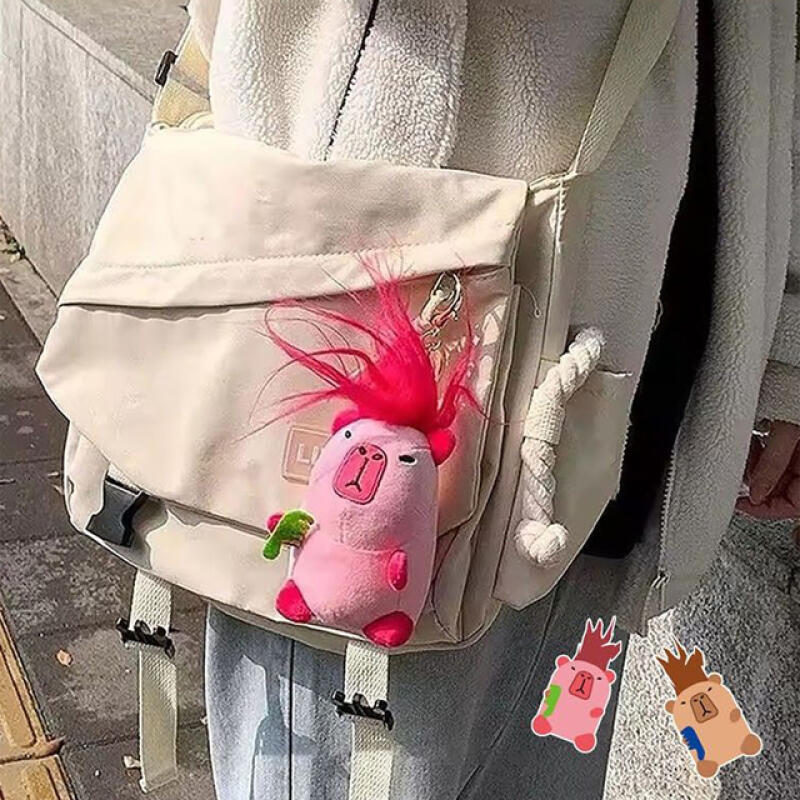 King-receiving long-haired capybara bag hook keychain (random) Single product