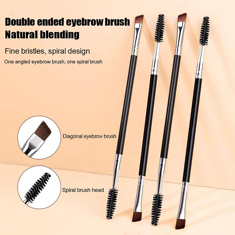 Double-Ended Eyebrow Eyeliner Brush For Women Makeup Tools Eyelashes Brush Lash Curl Spiral Brush Angled Brow Powder Brushes