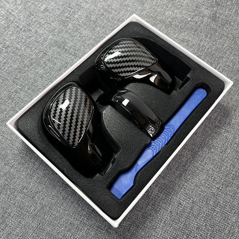 Carbon Fiber Texture DSG Schaltknauf Getriebe Seitenabdeckung DSG Emblem für VW Golf 6 Golf 7 R GTI Passat B7 B8 CC R20 Jetta MK6