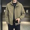 New Men's Jacket Spring and Autumn Casual Handsome Stand-up Collar Jacket Korean Style Versatile Simple Workwear Trendy Jacket Men