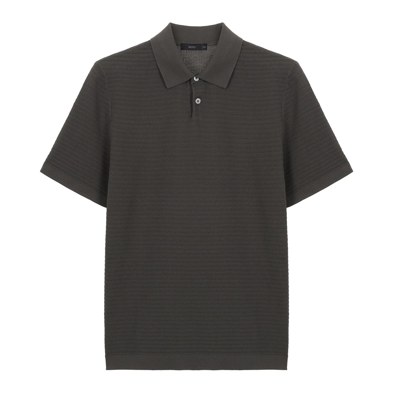 Basso Soft Rib Breeze Short Sleeve Collared Knit (Bsy2Wt33A) 95