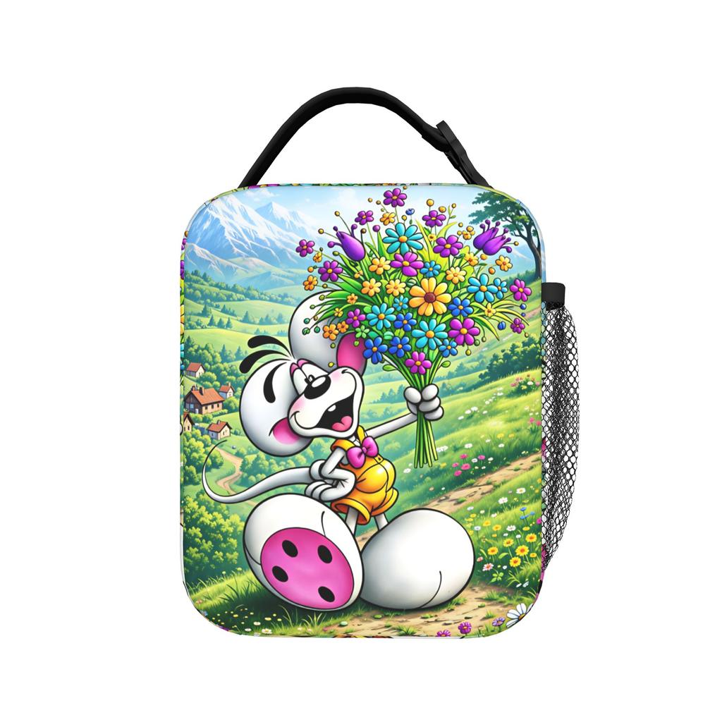 Diddl and Diddlina Lunch Bag Portable Zipper Lunch Box Child School Print Cooler Bag Cute Waterproof Thermal Lunch Bags