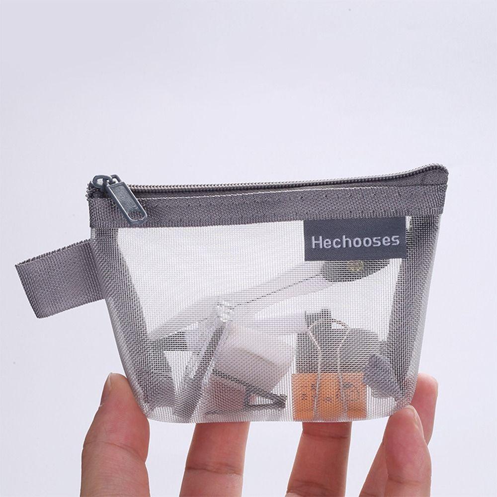 Key Lipstick Mesh Coin Purse Nylon Small Item Storage Coin Bag Three-dimensional Card Holder Office