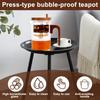 Water Separation Glass Teapot with Wood Handle Leak Proof Glass Tea Infuser Teapot Easy To Clean Tea Water Separation Teapot