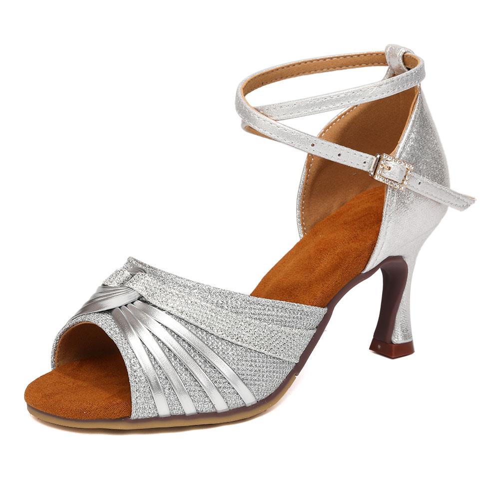 Women's Girls Latin Dance Shoes Ballroom Tango Salsa Party Shoes for Ladies High Heel 7CM