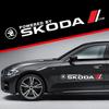 Wbsdn9 Car Body Decor Decals Car Door Side Stripes Stickers For Skoda Octavia A5 A7 RS Fabia Superb Accessories