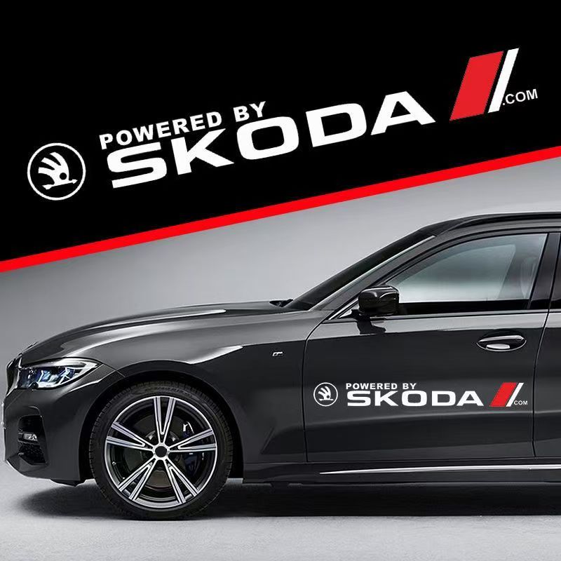 Wbsdn9 Car Body Decor Decals Car Door Side Stripes Stickers For Skoda Octavia A5 A7 RS Fabia Superb Accessories