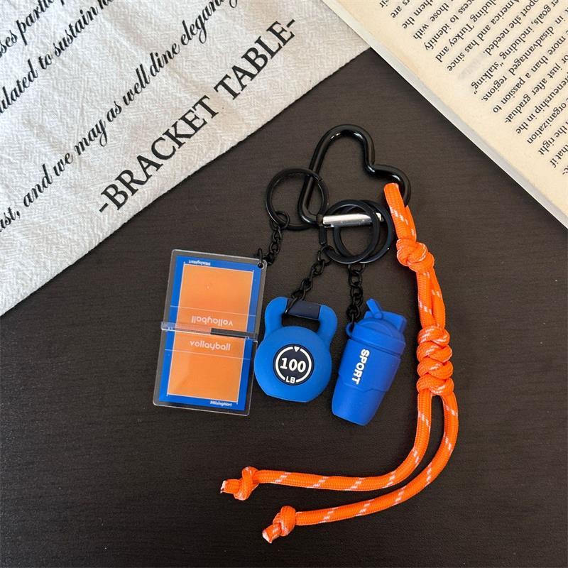 Itness Theme Rubber Keychain Pendant Portable Gym Style Bag Charm Durable Key Ring for Sports Lovers Men Women Daily Accessory