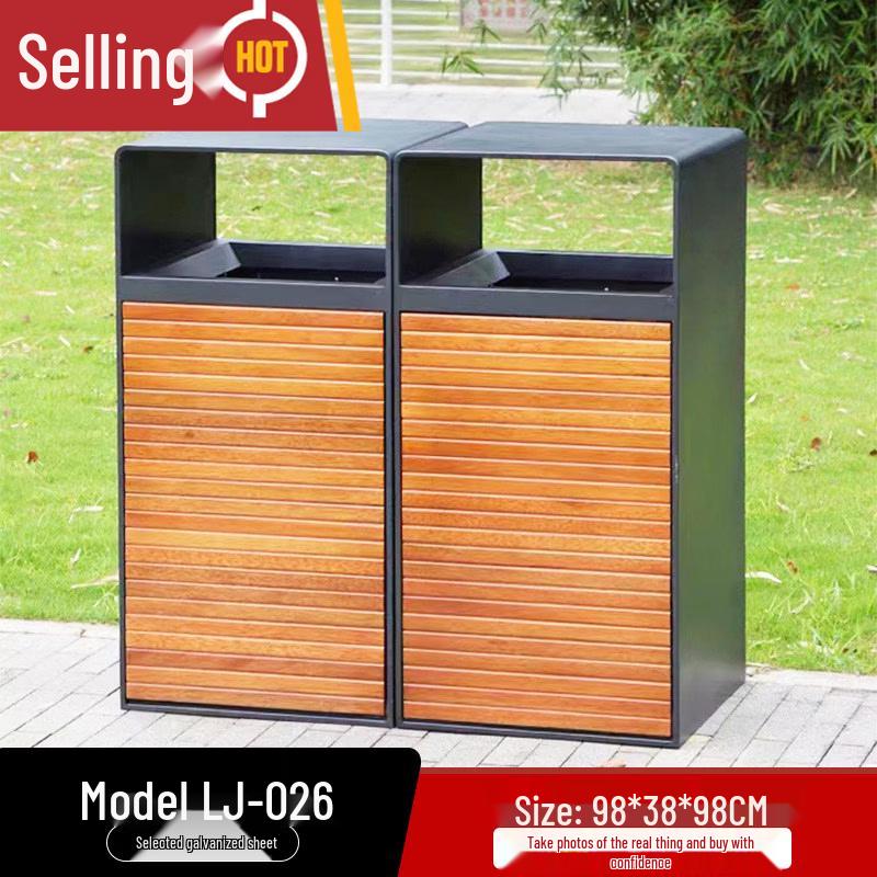 Outdoor Stainless Steel Dual Compartment Recycle Bin