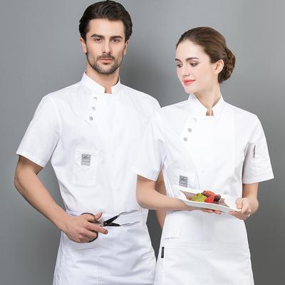 Chef Uniform Hotel Kitchen Work Clothes Short Sleeved Restaurant Unisex Cooking Shirt Catering Waiter Workwear