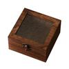 Lockable Begonia Glass Storage Box - Retro Wooden Dressing Table Organizer