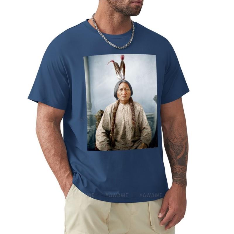 Summer Fashion Teeshirt Men Tshirt Sitting Bull TShirt Blank T Shirts Hippie Clothes Mens Graphic Tshirts Hip Hop
