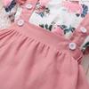 3Pcs Baby Girl Beautiful Flower Bodysuit Ruffled Shoulder Strap skirt+Headband Set 0-24 Months Toddler Baby Girl Summer Set