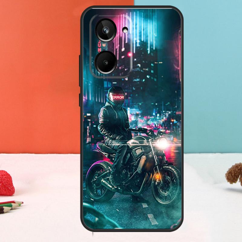 Neon Motorcycle Biker For Realme 10 11 12 Pro Plus GT Neo5 C11 C30 C31 C33 C35 C25s C21Y C51 C55 C53 GT5 Pro Case