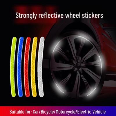 Reflective Green Car & Motorcycle Wheel Stickers - Creative Silver Tire Warning Decoration
