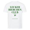 Lecker Bierchen Club- Cotton T-Shirt Designed for Beer Lovers Featuring A Hop and Malt Pattern Classic Fit Soft and Comfortable