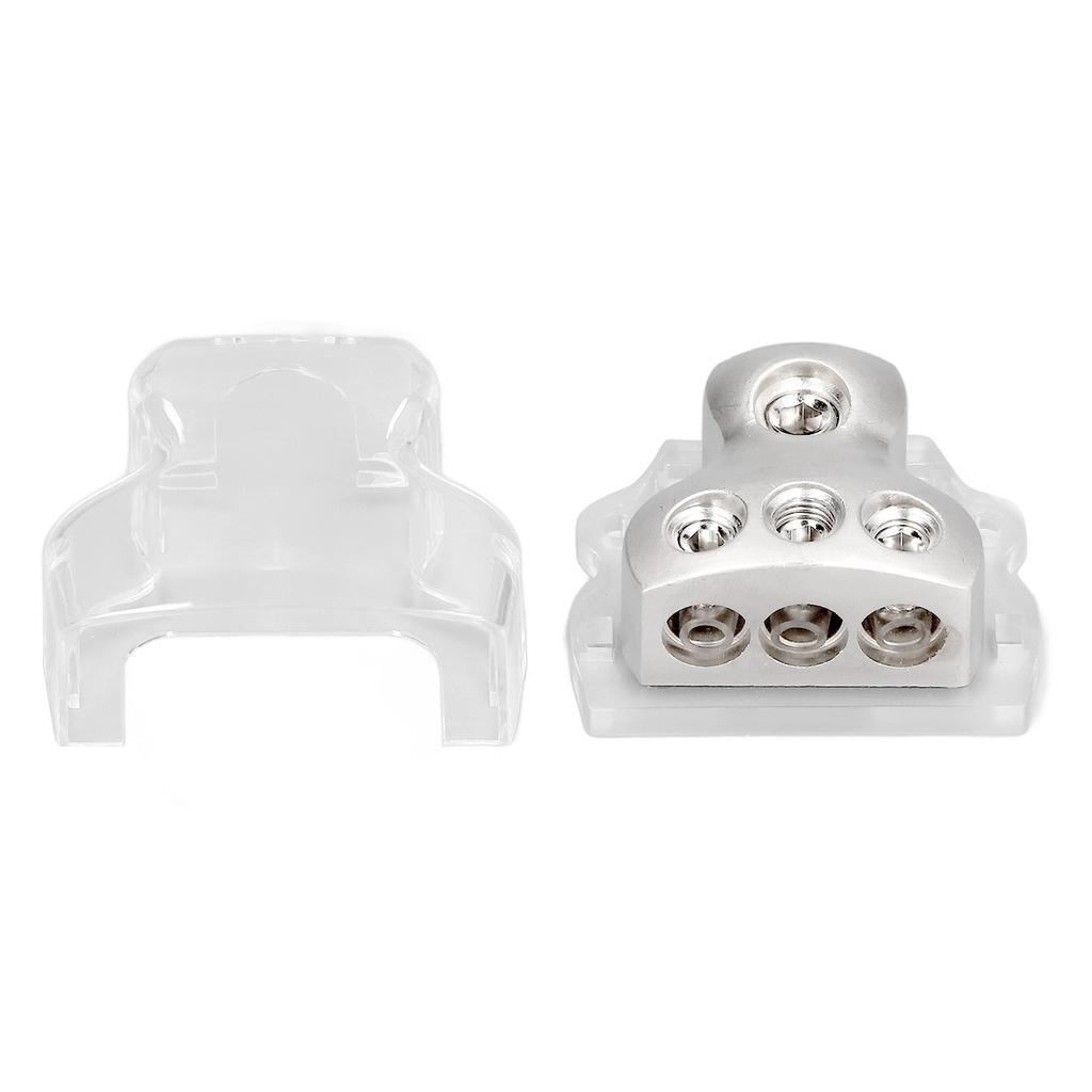 3‑Way Power Distribution Block Audio Fuse Holder Distributor Connecting Block for CarsTransparent Base