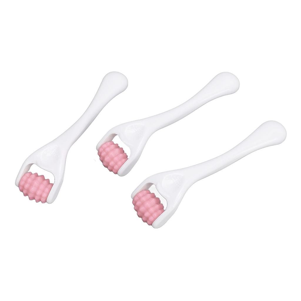 3 Pcs Face Muscle Massage Roller Deep Relaxation Relieve Fatigue Silicone Facial Eye Massage Roller Pink