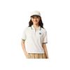 Li-Ning Comfortable Casual Simple Breathable Striped Loose Fit Polo Shirt Women Tops Off-White APLV116-2