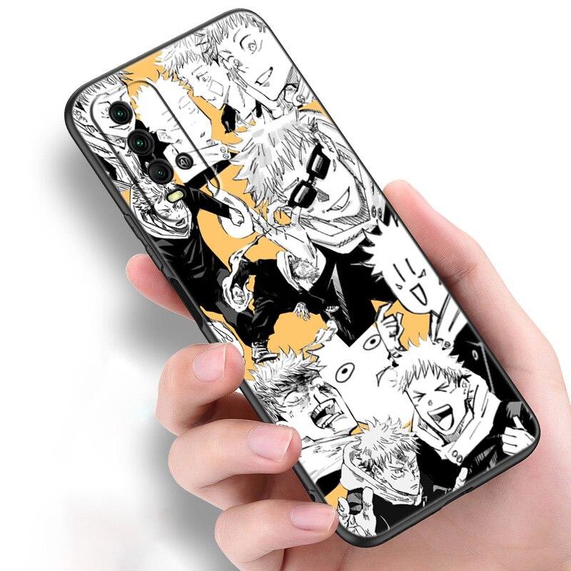Anime Jujutsu Kaisen Ryomen Sukuna Phone Case For Xiaomi Redmi Note 11 10 9 8 Pro 11T 10T 10S 9S 8T 9 9A 9C 9T Black Soft Cover
