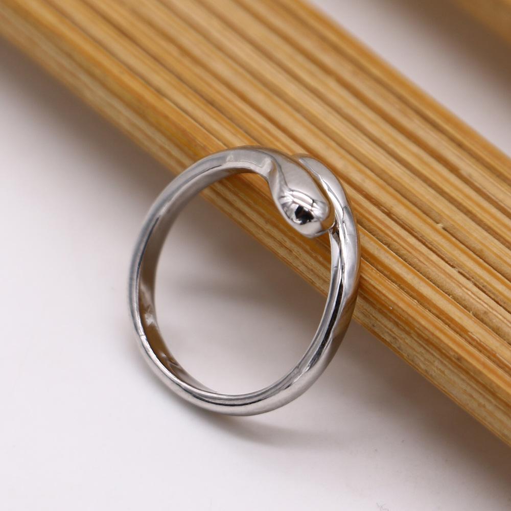 Popular Geometric Water Drop Opening Design Ring Women'S Electroplated Platinum Simple Temperament Ring