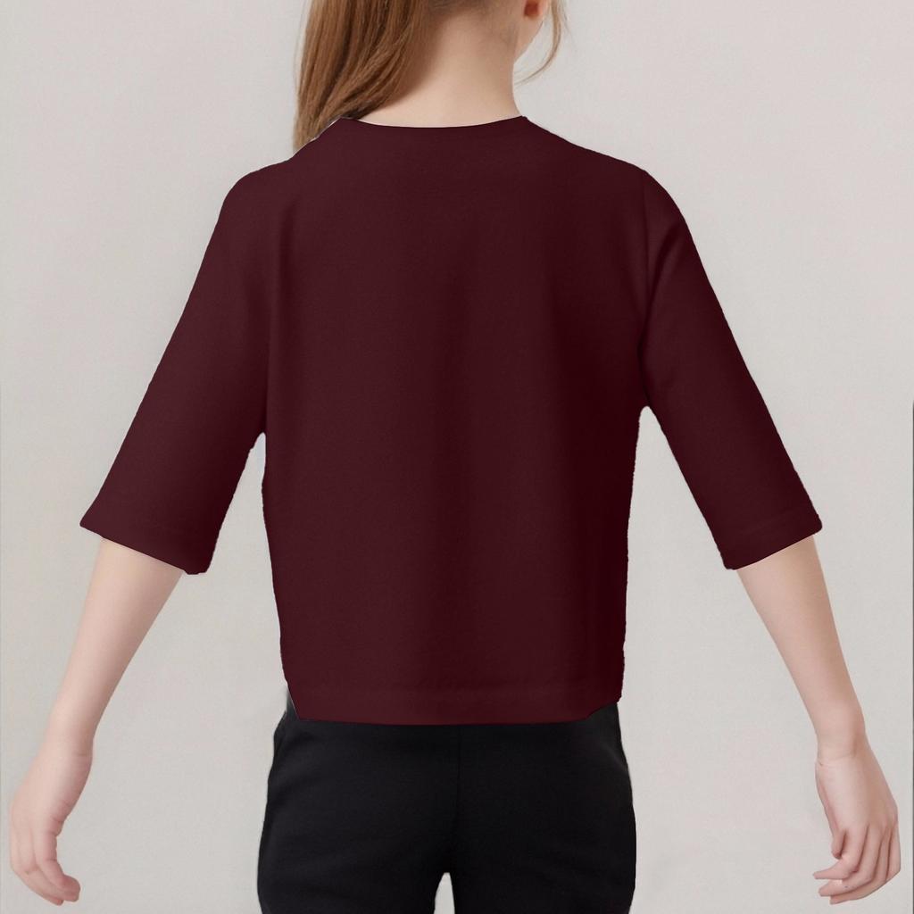 Children's Fashion Printed Round Neck Three-quarter Sleeve Top Casual T-shirt