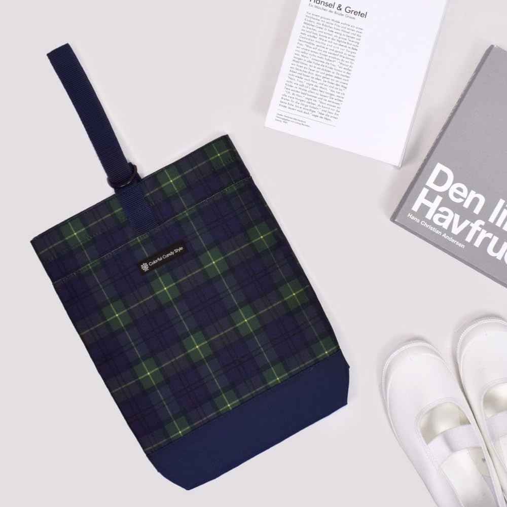 COLORFUL CANDY STYLE Shoe Case with Gusset 2026 Tartan Size [Spring Model] Water-Repellent, Lightweight, Check/Dark Green, Water-Repellent,