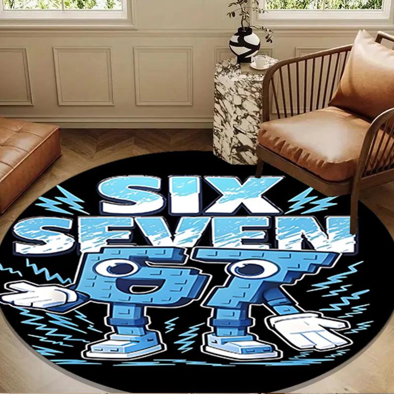 Space Adventure With Six Seven 67 Round mat Home Decor, Chair rug For livingroom,Bedroom, doormat home decor Birthday Gift Christmas Gifts