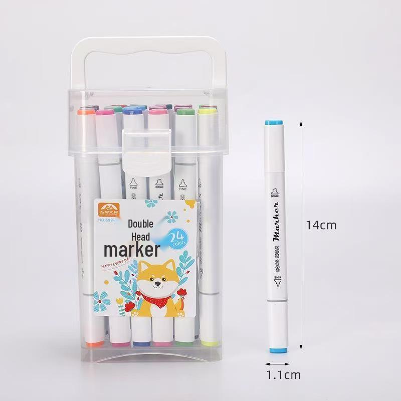 Triangular Barrel Double-Ended Acrylic Art Washable Markers - Boxed Set