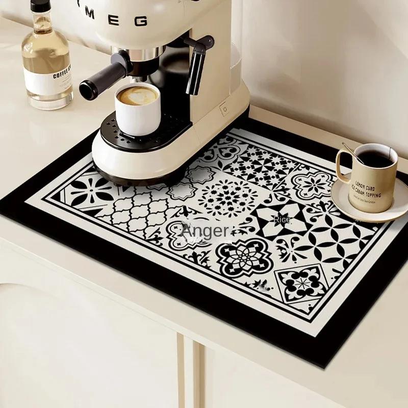 Tapis d'égouttage pour vaisselle style crémeux mignon Antidérapant Cuisine Tapis absorbant Table Tapis Diatomite Imperméable Isolation thermique Antidérapant Tapis de bar