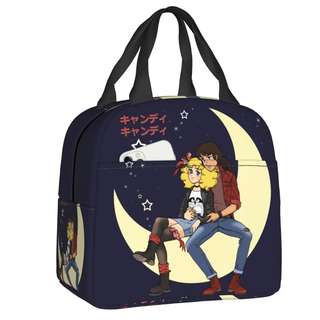 Candy Candy Thermal Insulated Lunch Bags Women Animated Anime Movies Portable Lunch Container School Travel Storage Food Box