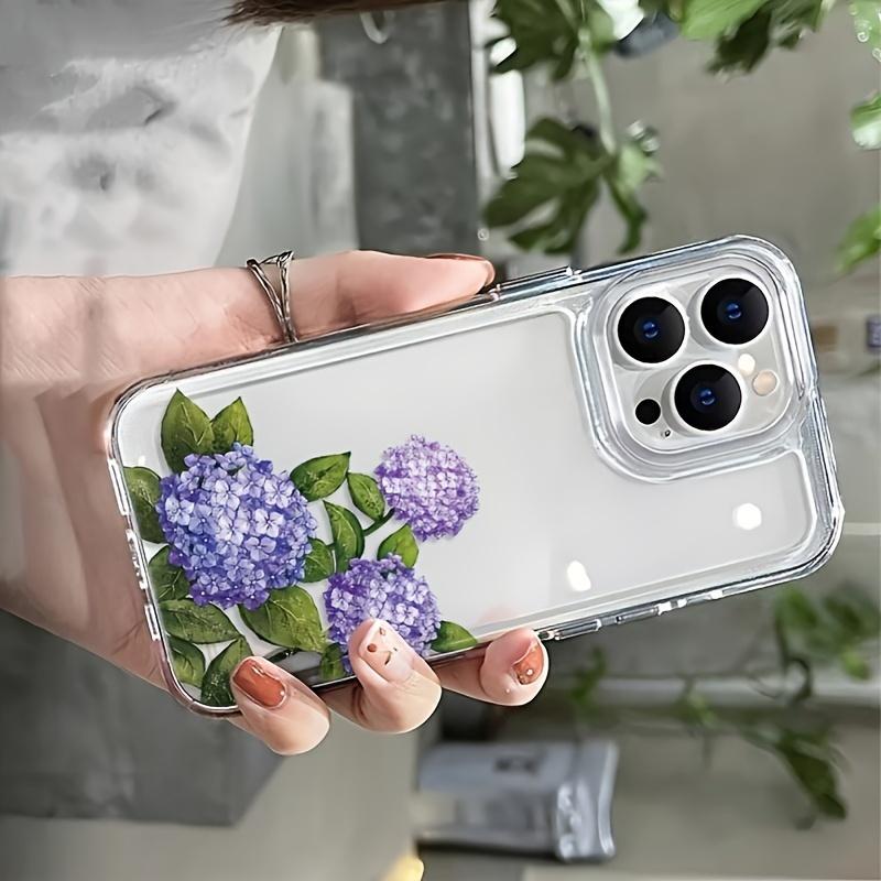 Purple Embroidered Ball Pattern Transparent Phone Case Suitable for iPhone 17 16 15 14 13 12 11 Pro/Max/Plus Anti Drop