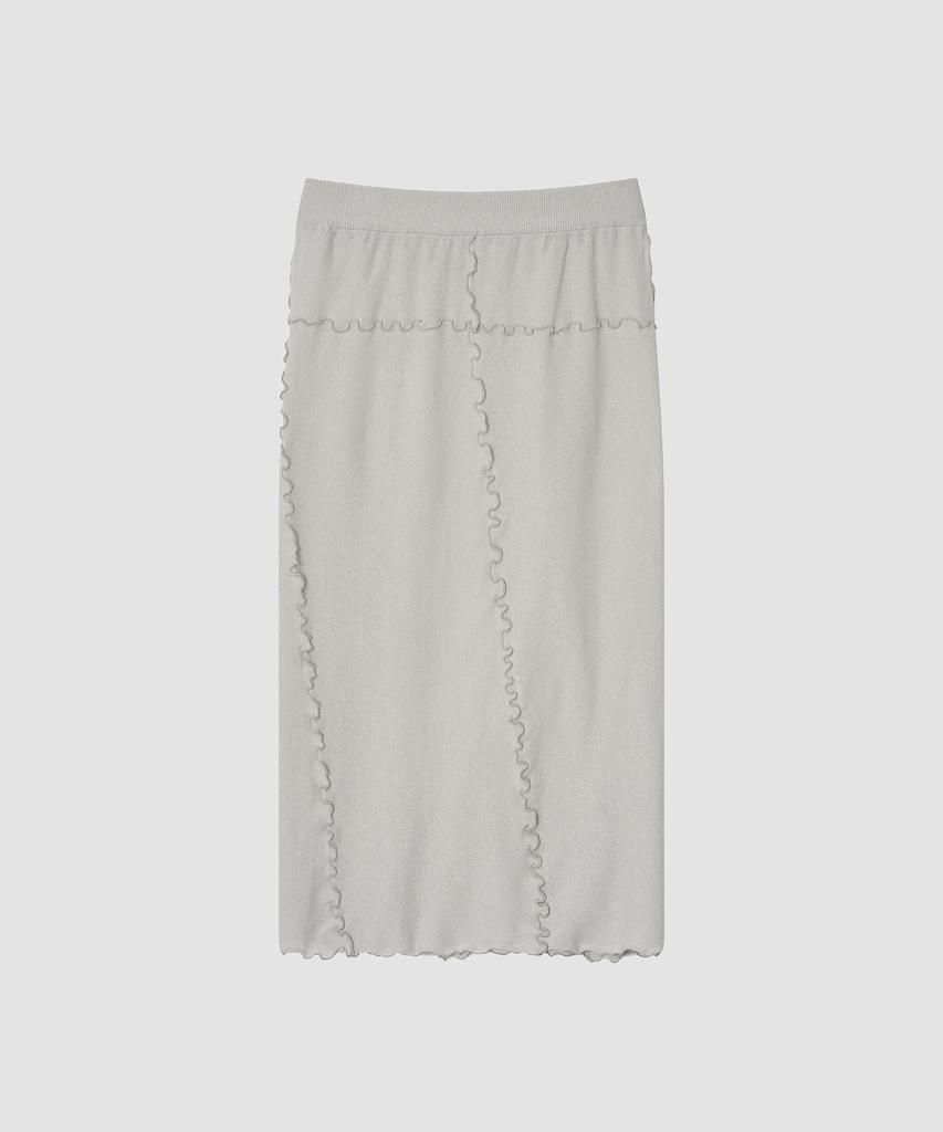 Deolil Letter Line Knit Skirt_Light Gray