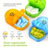 [Spanish Printing] 7 Day Pill/Tablet Box with 2 Compartments, Handy and Moisture Resistant Medicine Box