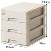 Sanko Plastic 3 Tier Storage for Small Items Fresco Width X Depth 35 X Height Beige 25.3 29.3cm